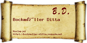 Bockmüller Ditta névjegykártya